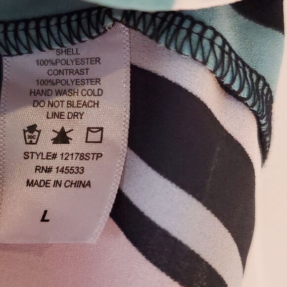 W5 STRIPED TOP NAUTICAL RED WHITE BLUE COASTAL PATRIOTIC SIZE LARGE BELL SLEEVE - Picture 4 of 7